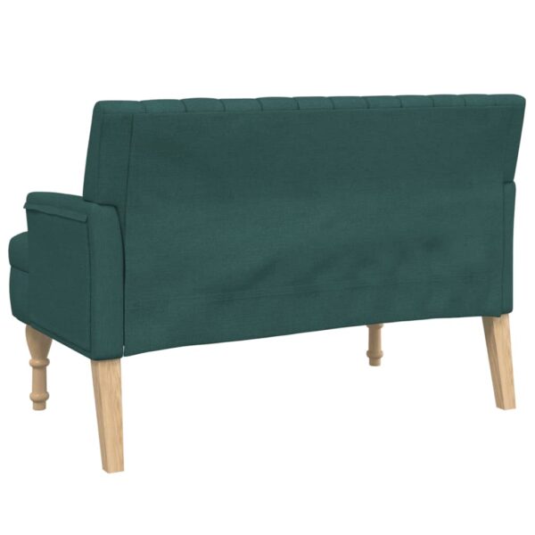 vidaXL Bench with Cushions Dark Green 44.5"x25.4"x29.7" Fabric - Image 5