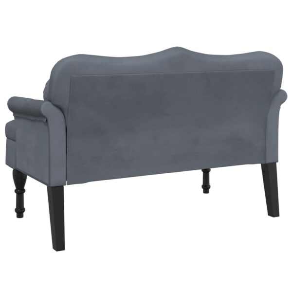 vidaXL Bench with Cushions Dark Gray 47.4"x25.6"x29.5" Velvet - Image 5