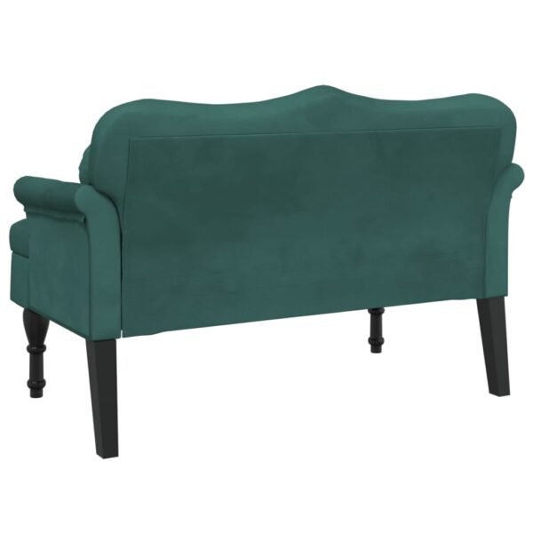 vidaXL Bench with Cushions Dark Green 47.4"x25.6"x29.5" Velvet - Image 5