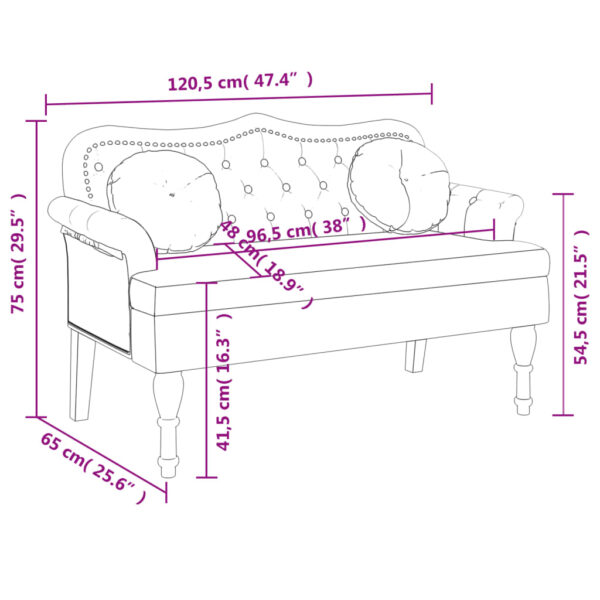 vidaXL Bench with Cushions Dark Green 47.4"x25.6"x29.5" Velvet - Image 8