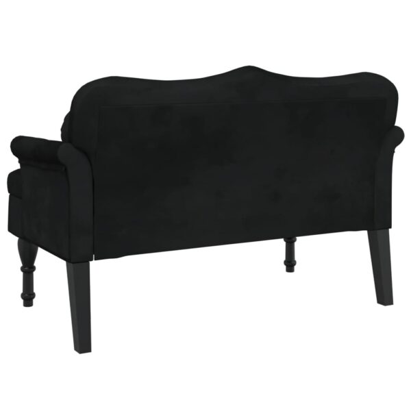 vidaXL Bench with Cushions Black 47.4"x25.6"x29.5" Velvet - Image 5