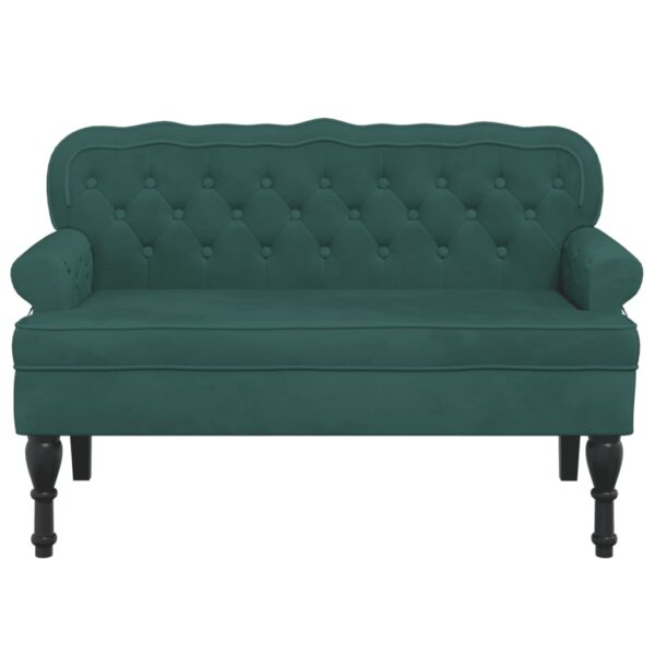 vidaXL Bench with Backrest Dark Green 47"x25.4"x29.5" Velvet - Image 3