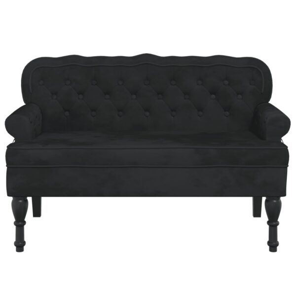 vidaXL Bench with Backrest Black 47"x25.4"x29.5" Velvet - Image 3