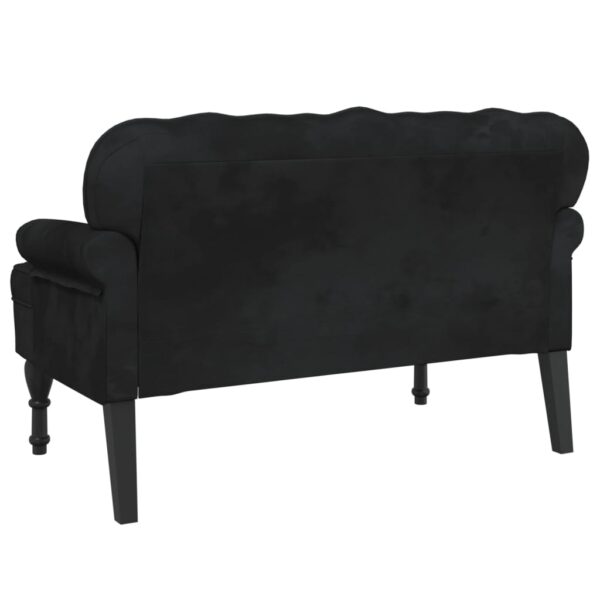 vidaXL Bench with Backrest Black 47"x25.4"x29.5" Velvet - Image 5