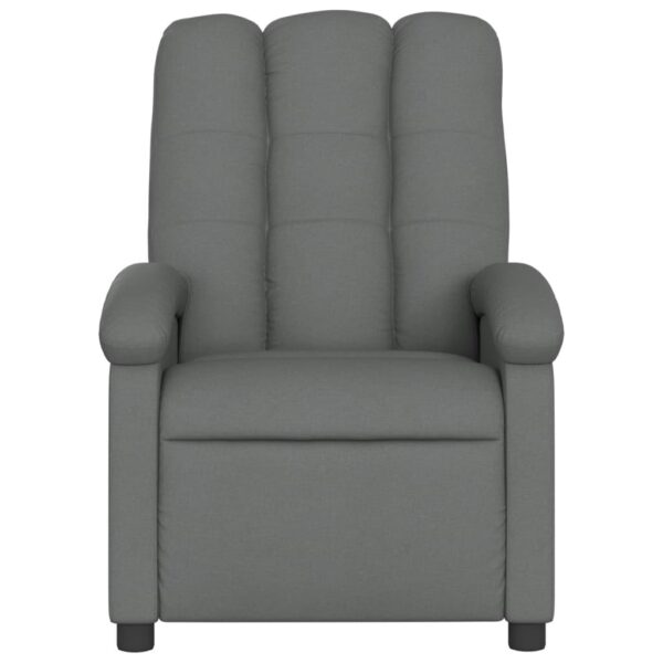 vidaXL Massage Recliner Chair Dark Gray Fabric - Image 4