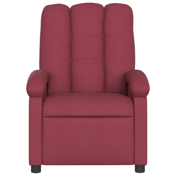 vidaXL Massage Recliner Chair Wine Red Fabric - Image 4