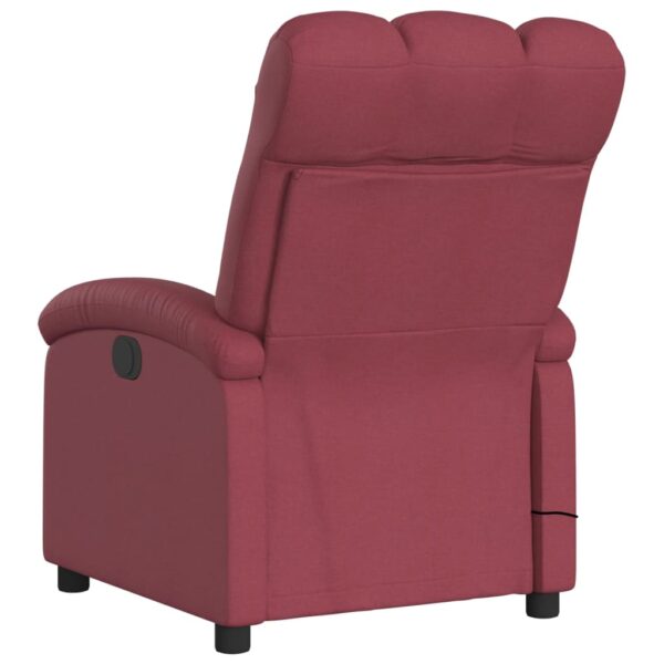 vidaXL Massage Recliner Chair Wine Red Fabric - Image 6