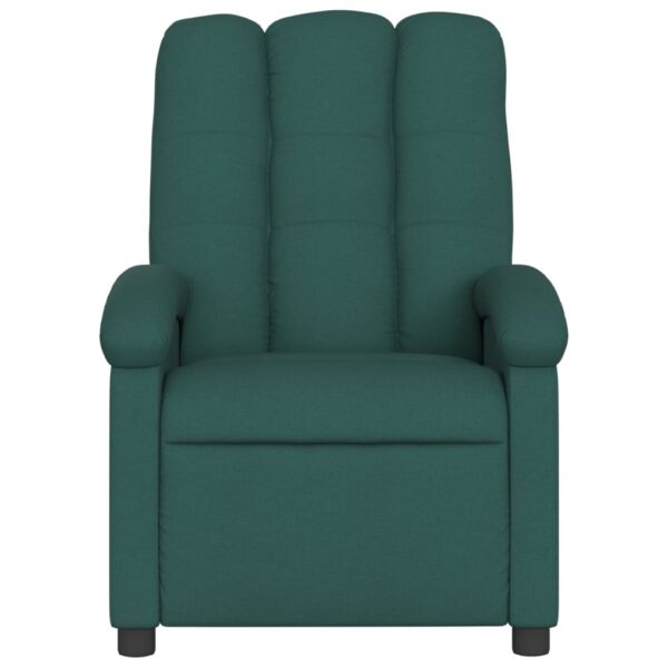 vidaXL Massage Recliner Chair Dark Green Fabric - Image 4