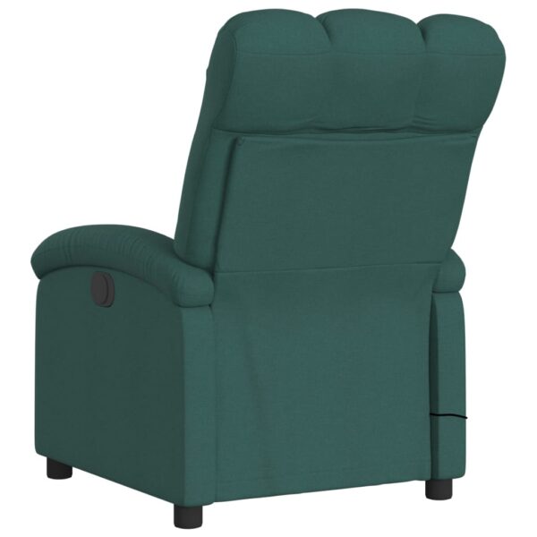 vidaXL Massage Recliner Chair Dark Green Fabric - Image 6