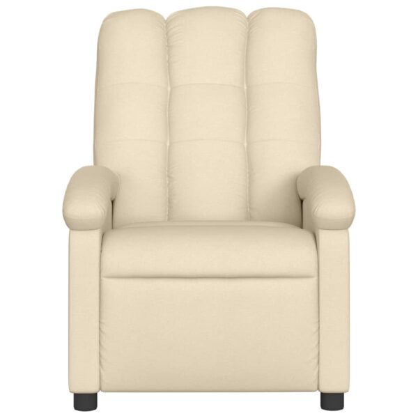 vidaXL Massage Recliner Chair Cream Fabric - Image 4