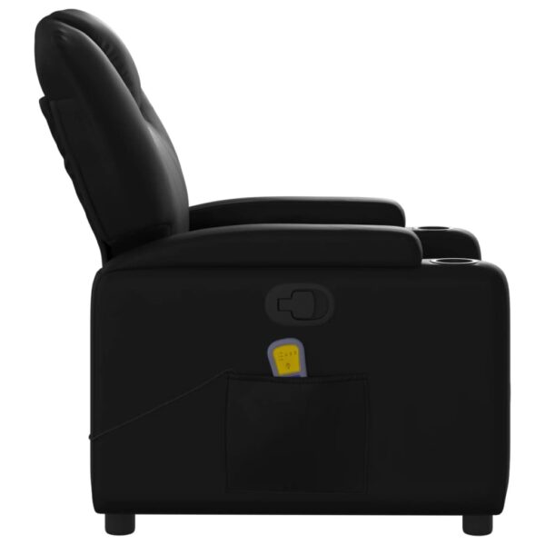 vidaXL Massage Recliner Chair Black Faux Leather - Image 5