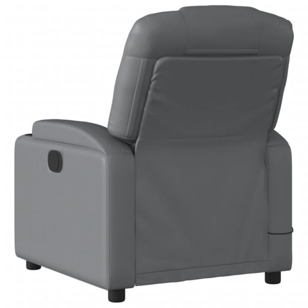 vidaXL Massage Recliner Chair Gray Faux Leather - Image 6