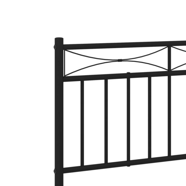 vidaXL Metal Bed Frame with Headboard Black 39.4"x74.8" Twin - Image 8