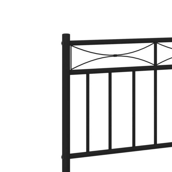 vidaXL Metal Bed Frame with Headboard Black 59.1"x78.7" - Image 8