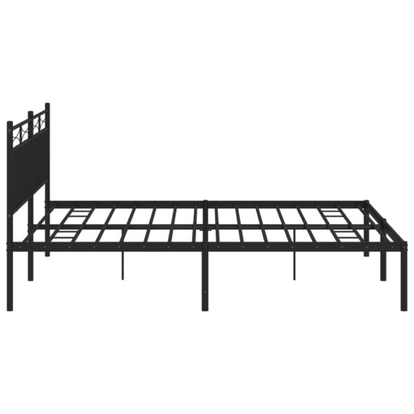 vidaXL Metal Bed Frame with Headboard Black 72"x83.9" California King - Image 6