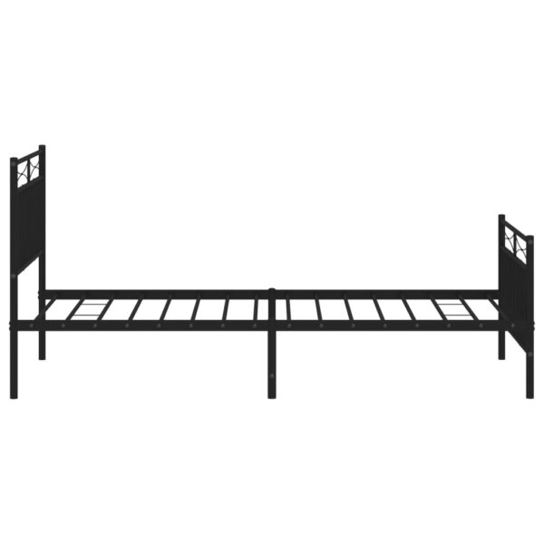 vidaXL Metal Bed Frame with Headboard and FootboardÂ Black 39.4"x74.8" Twin - Image 6