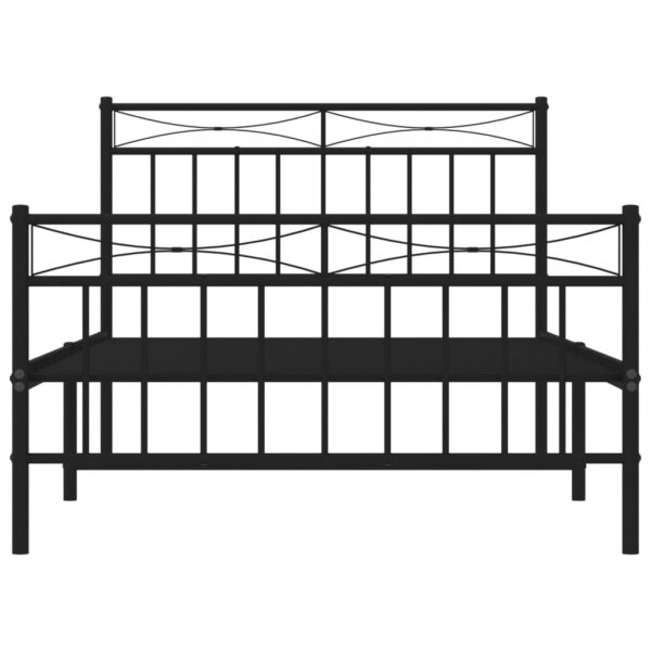 vidaXL Metal Bed Frame with Headboard and FootboardÂ Black 39.4"x78.7" - Image 5