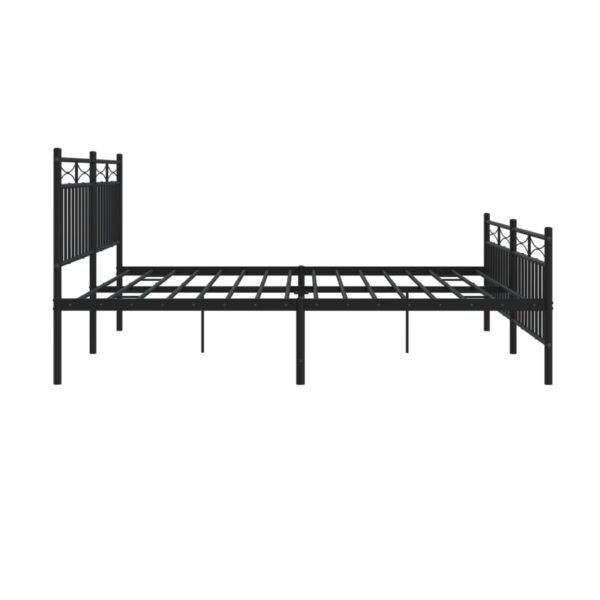 vidaXL Metal Bed Frame with Headboard&FootboardÂ Black 72"x83.9" California King - Image 6