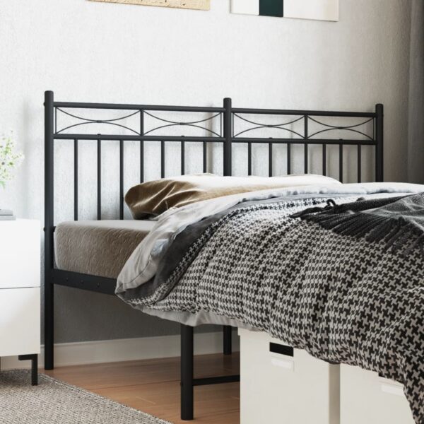 vidaXL Metal Headboard Black 53.1"