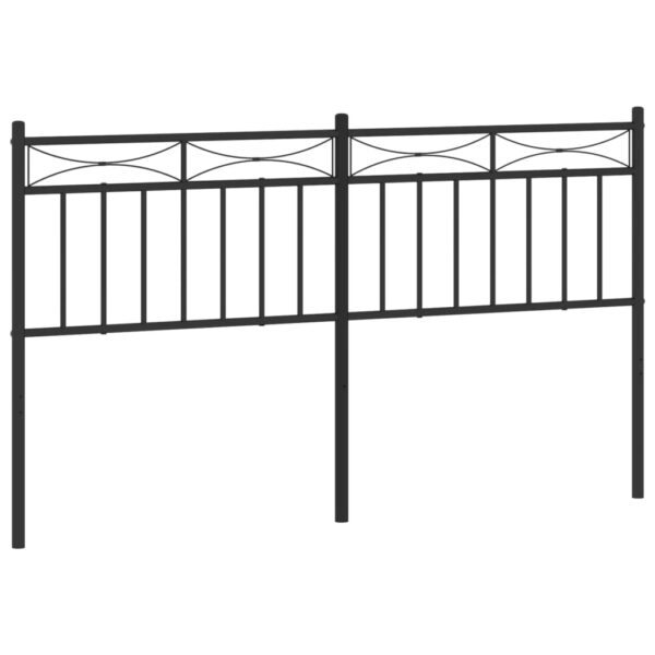 vidaXL Metal Headboard Black 59.1" - Image 2