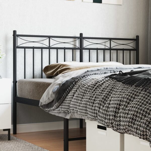 vidaXL Metal Headboard Black 59.1"