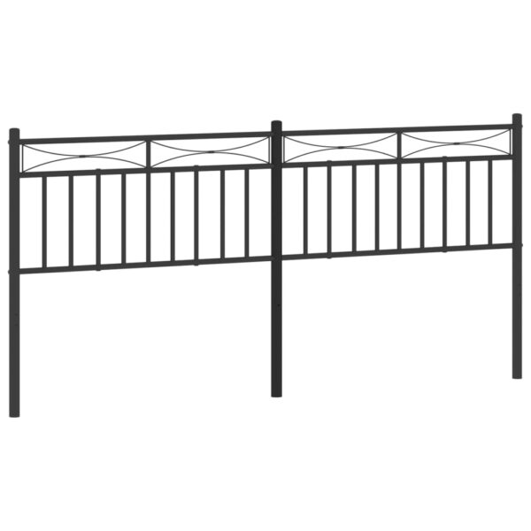 vidaXL Metal Headboard Black 70.9" - Image 2