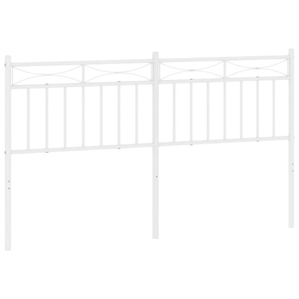 vidaXL Metal Headboard White 59.1" - Image 2