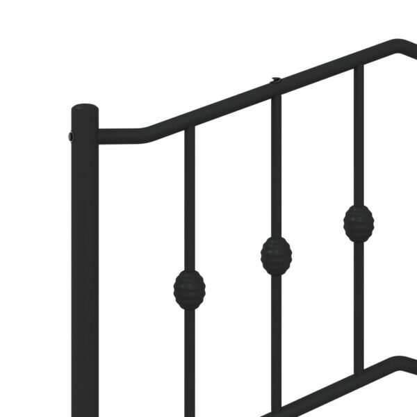 vidaXL Metal Bed Frame with Headboard Black 39.4"x74.8" Twin - Image 8