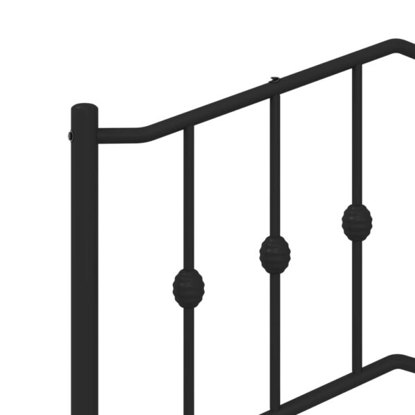 vidaXL Metal Bed Frame with Headboard Black 39.4"x78.7" - Image 8