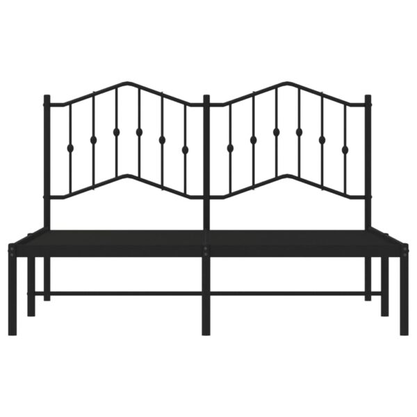 vidaXL Metal Bed Frame with Headboard Black 59.1"x78.7" - Image 5