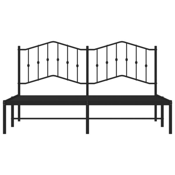 vidaXL Metal Bed Frame with Headboard Black 72"x83.9" California King - Image 5