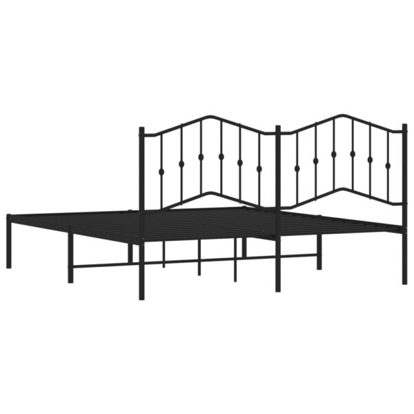 vidaXL Metal Bed Frame with Headboard Black 72"x83.9" California King - Image 8