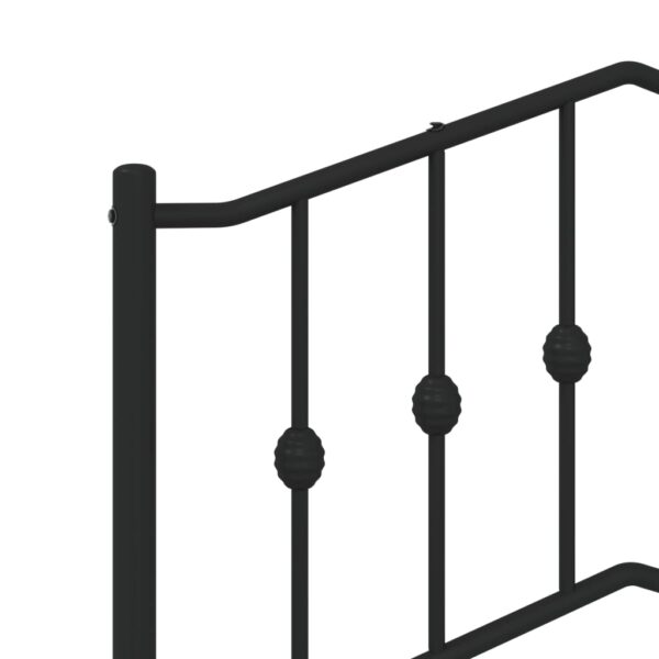 vidaXL Metal Bed Frame with Headboard and FootboardÂ Black 53.1"x74.8" - Image 8