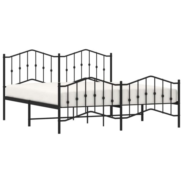 vidaXL Metal Bed Frame with Headboard&FootboardÂ Black 72"x83.9" California King - Image 3