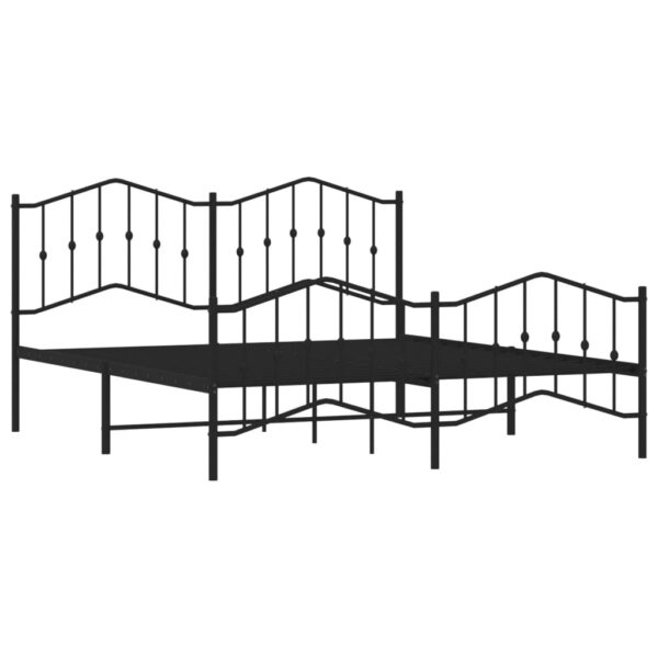 vidaXL Metal Bed Frame with Headboard&FootboardÂ Black 72"x83.9" California King - Image 4