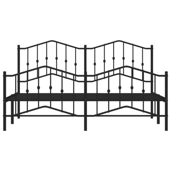 vidaXL Metal Bed Frame with Headboard&FootboardÂ Black 72"x83.9" California King - Image 5