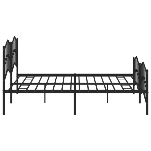 vidaXL Metal Bed Frame with Headboard and FootboardÂ Black 76"x79.9" King - Image 6