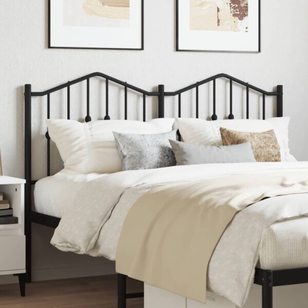 vidaXL Metal Headboard Black 53.1"