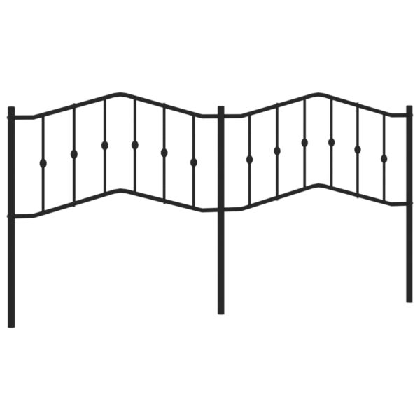 vidaXL Metal Headboard Black 76" - Image 2