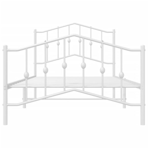 vidaXL Metal Bed Frame with Headboard and FootboardÂ White 39.4"x74.8" Twin - Image 5