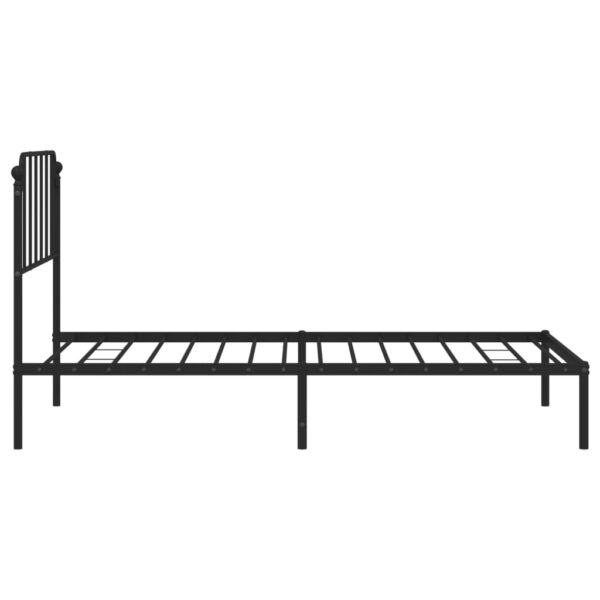 vidaXL Metal Bed Frame with Headboard Black 39.4"x74.8" Twin - Image 6