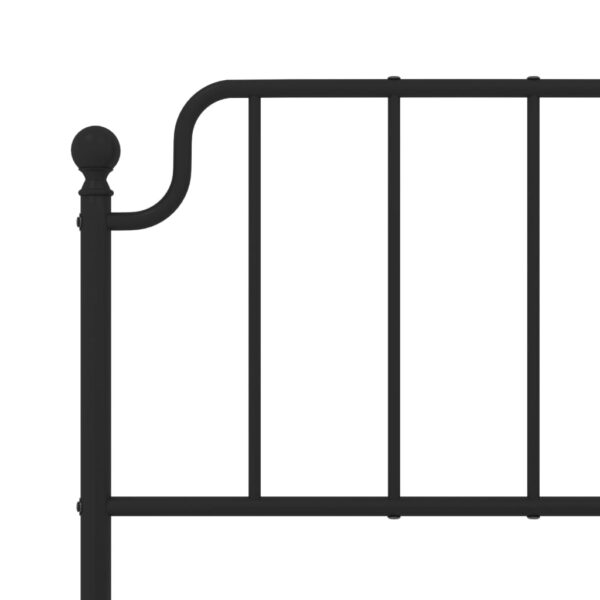 vidaXL Metal Bed Frame with Headboard Black 53.1"x74.8" - Image 8