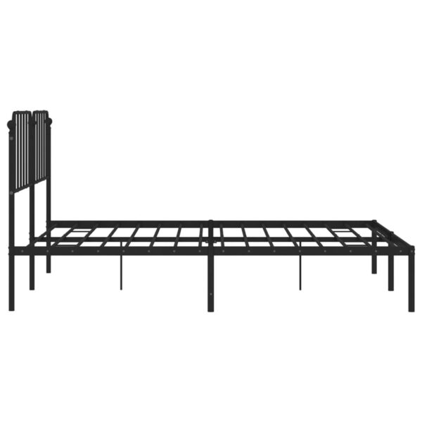 vidaXL Metal Bed Frame with Headboard Black 72"x83.9" California King - Image 6