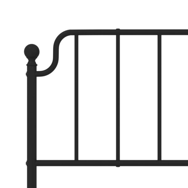 vidaXL Metal Bed Frame with Headboard Black 72"x83.9" California King - Image 8