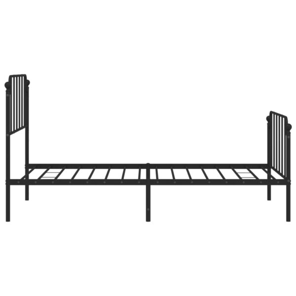 vidaXL Metal Bed Frame with Headboard and FootboardÂ Black 39.4"x74.8" Twin - Image 6