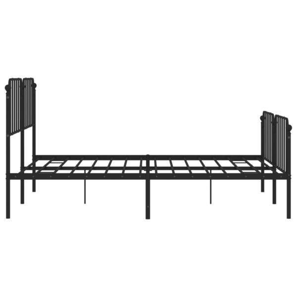 vidaXL Metal Bed Frame with Headboard&FootboardÂ Black 72"x83.9" California King - Image 6