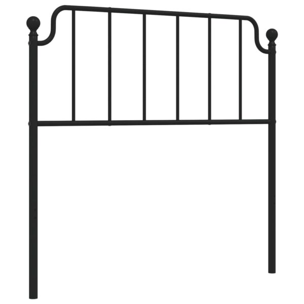 vidaXL Metal Headboard Black 39.4" - Image 2