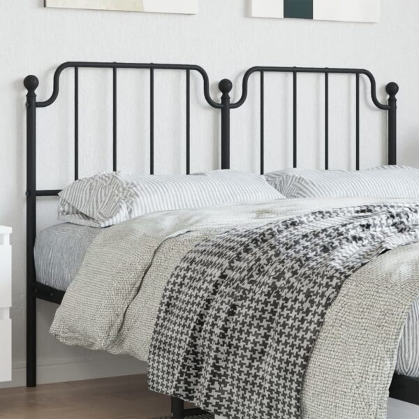 vidaXL Metal Headboard Black 53.1"