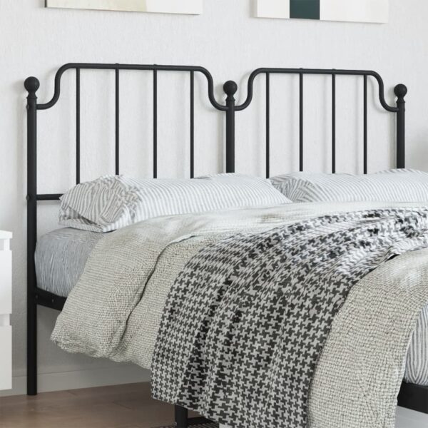 vidaXL Metal Headboard Black 59.1"