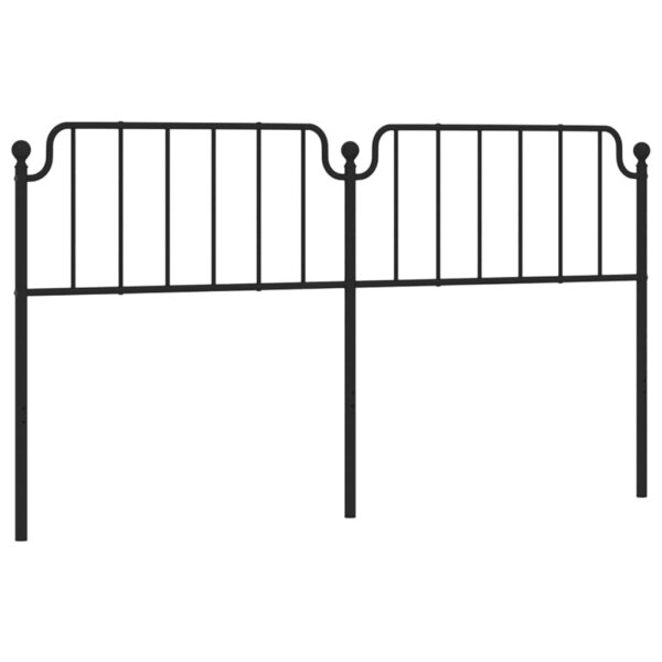 vidaXL Metal Headboard Black 70.9" - Image 2